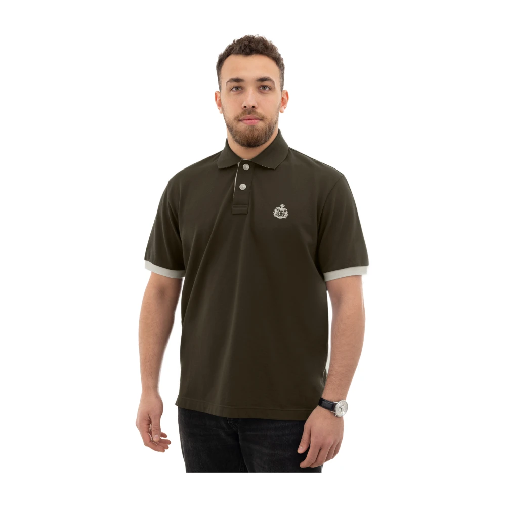 Canali Groene polo met korte mouwen Green Heren