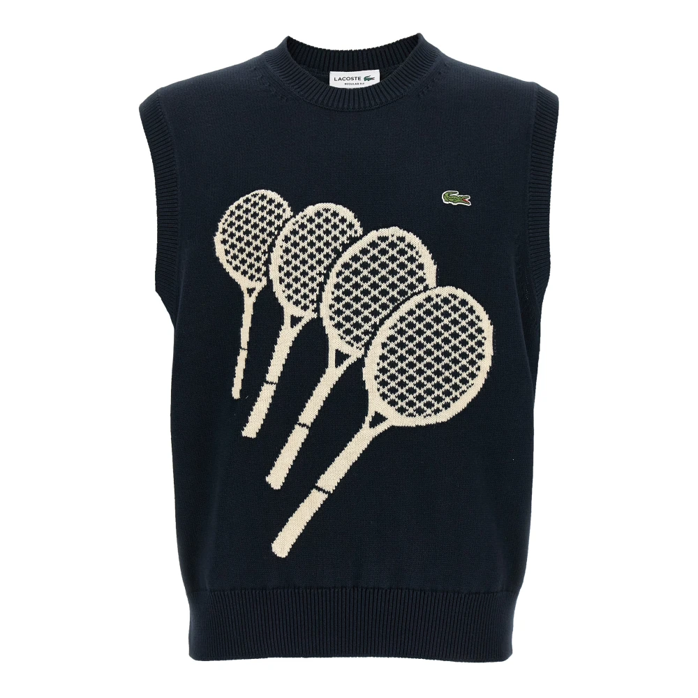 Lacoste Men's Blue Tennis, M, Cotton Jumper Vest