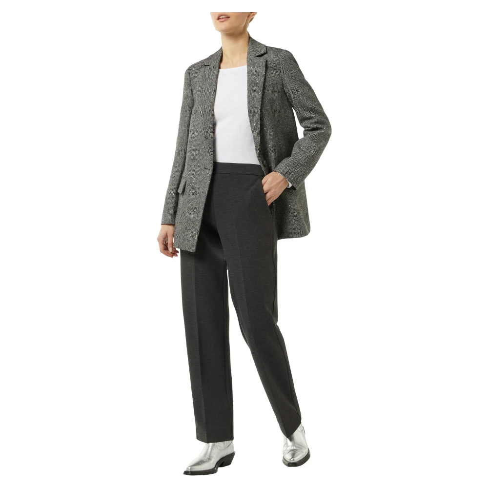 comma Pailletten Wolmix Blazer Gray Dames