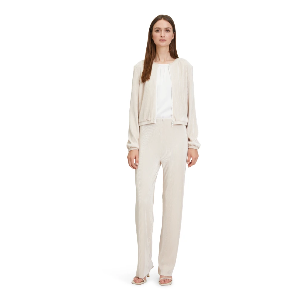 Betty & Co Klassieke Geplooide Blazer Jas Beige Dames