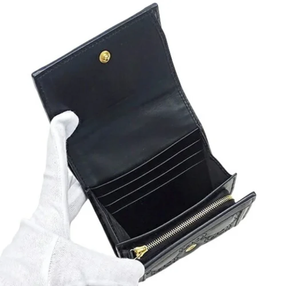 Gucci Vintage Pre-owned Leather wallets Black Unisex