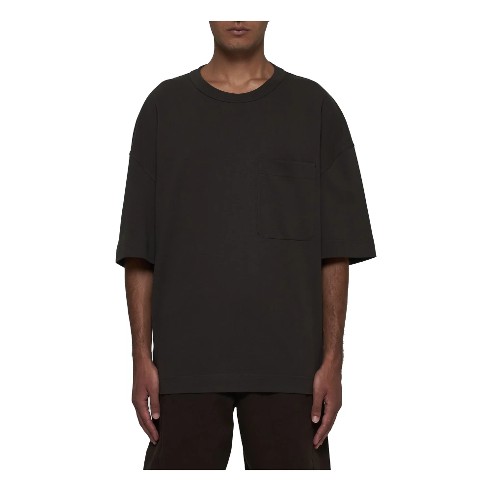 Lemaire Espresso Bruin Katoenen Crew Neck T-shirt Brown Heren