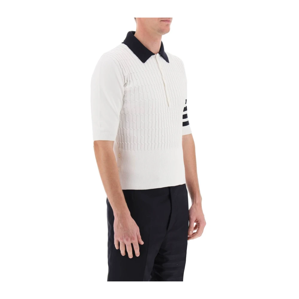 Thom Browne Klassieke Polo Shirt voor Mannen White Heren