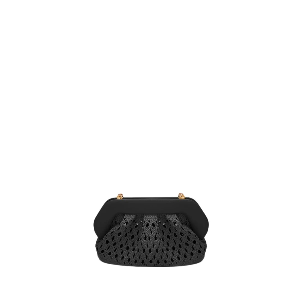 THEMOIRè Zwarte Stro Clutch Tas Black Dames