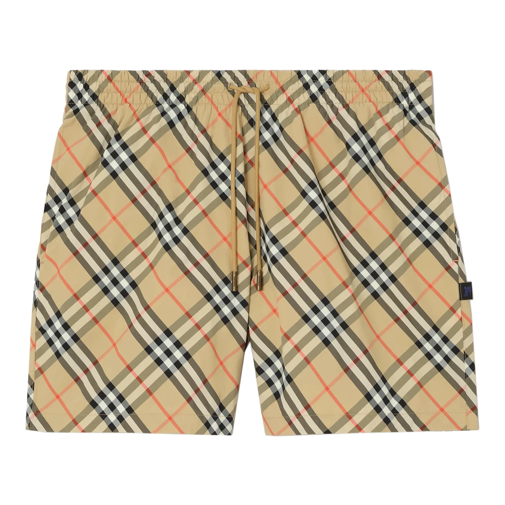 Burberry Uomo Beige Pantaloncini Da Mare “Check” - Immagine 2