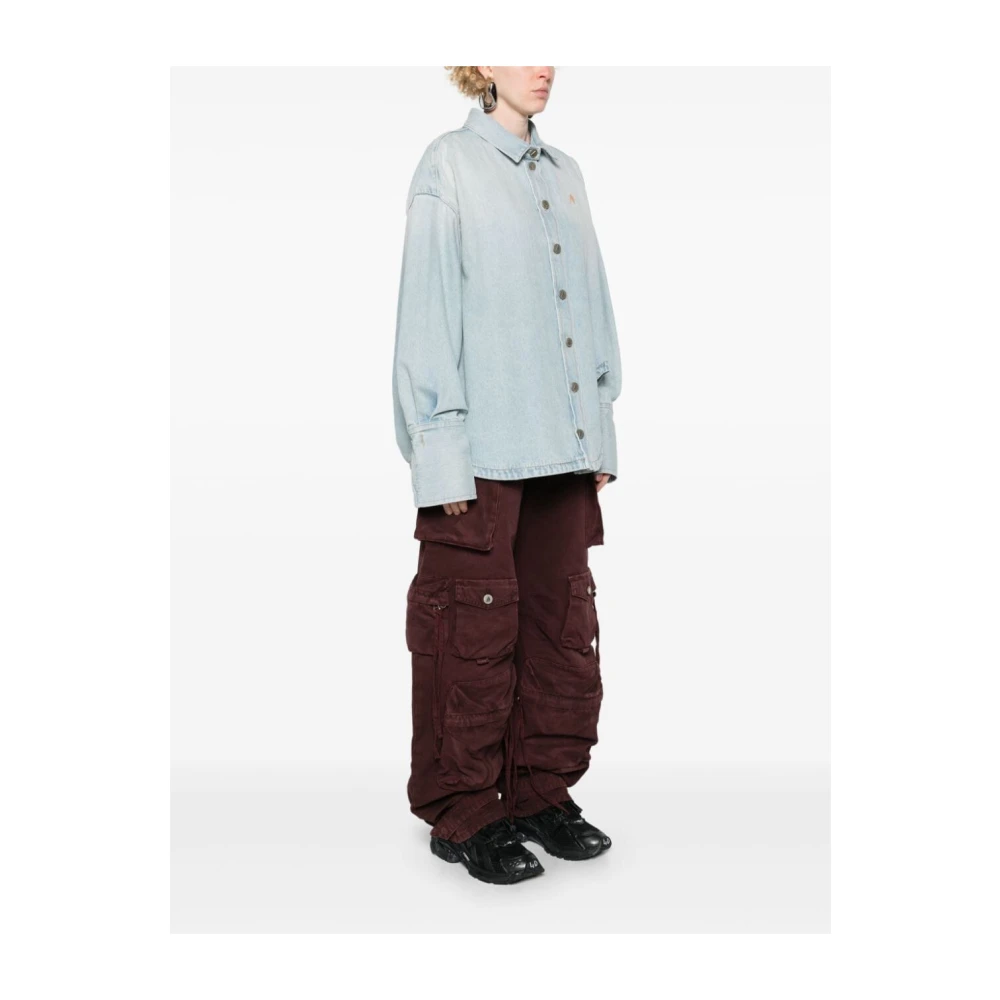 The Attico Lichtblauwe Denim Korte Jas Blue Dames