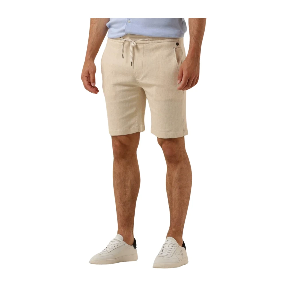 Cast Iron Beige Wafelstructuur Chino Shorts Beige Heren