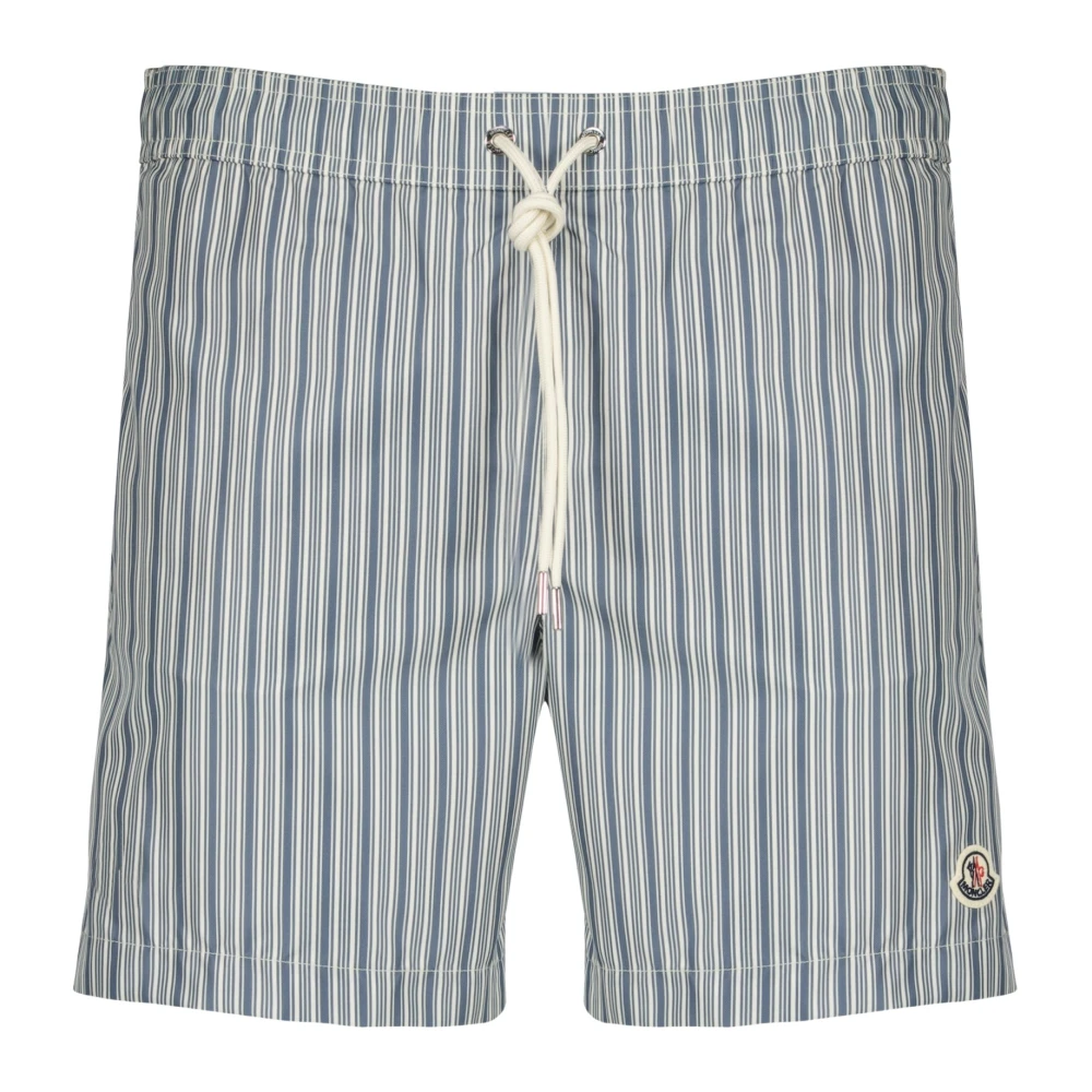 Moncler Uomo Blu - Pantaloncini Da Bagno A Righe In Nylon - Swimwear - L