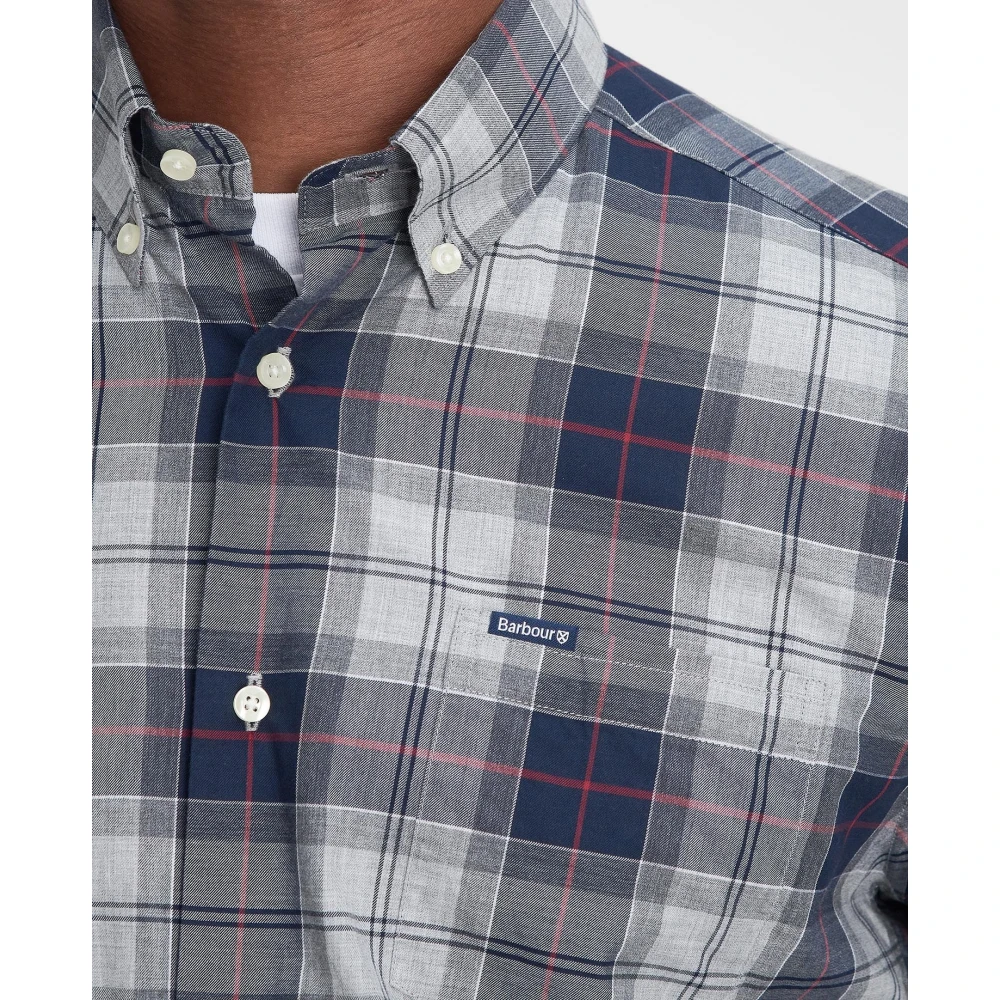 Barbour Blauwe Graniet Maatwerk Overhemd Casual Stijl Blue Heren