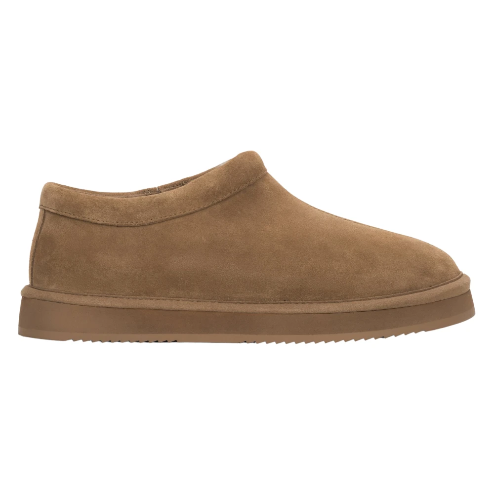 Estro Brown Winter Boots, Female, 6 Uk, Velour Clogs With Fur Lining