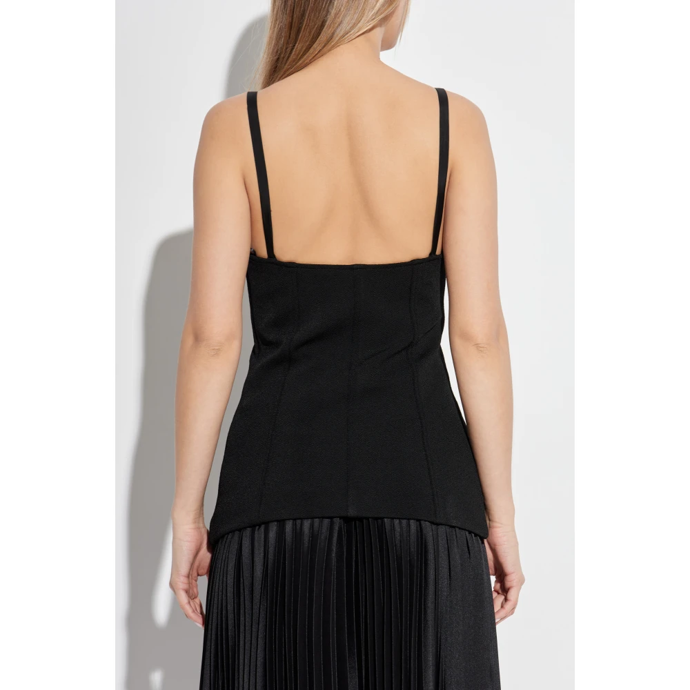 Jil Sander Mouwloze top Black Dames
