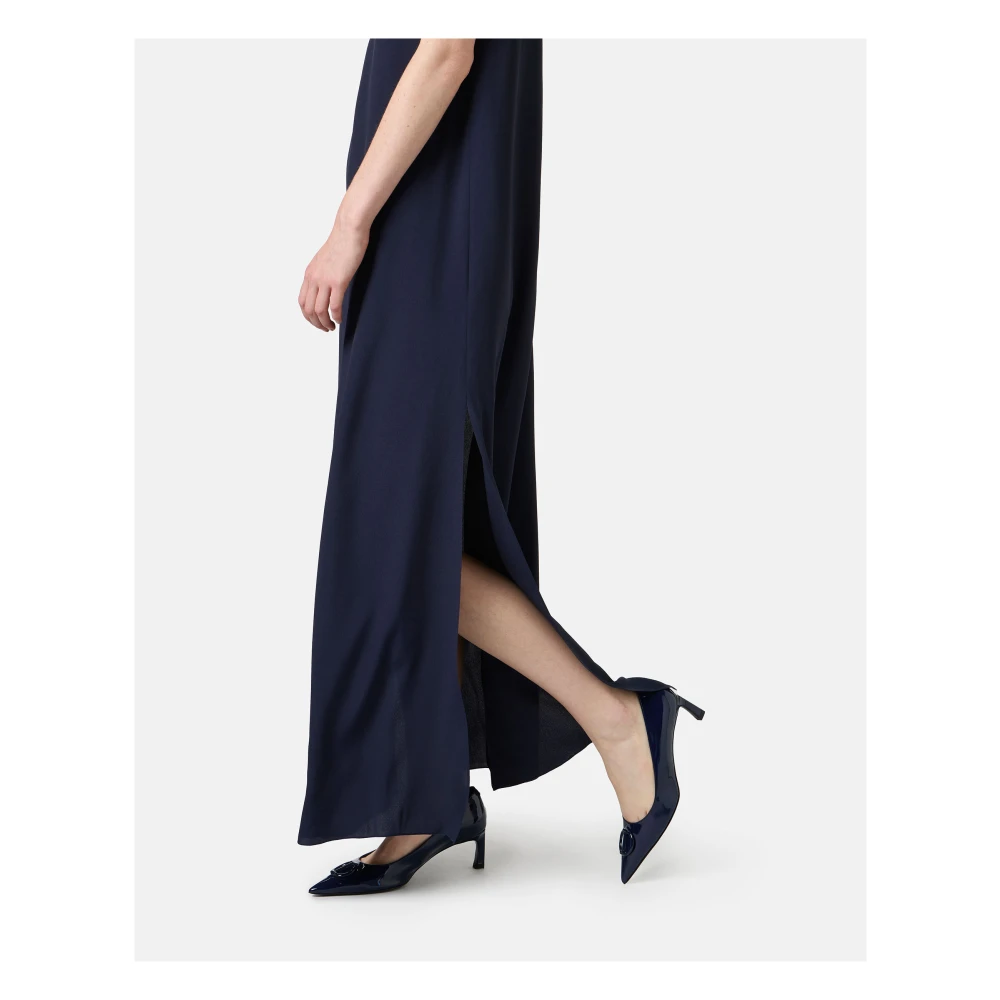 Iceberg Blauwe crêpe de Chine jurk met elegante details Blue Dames