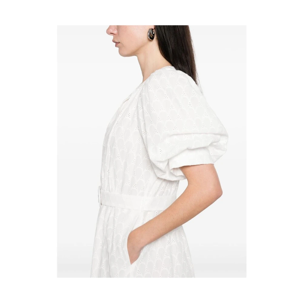Diane Von Furstenberg Witte Riem Pofmouw Jurk White Dames