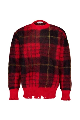 Tartan Mohair Distressed Jumper