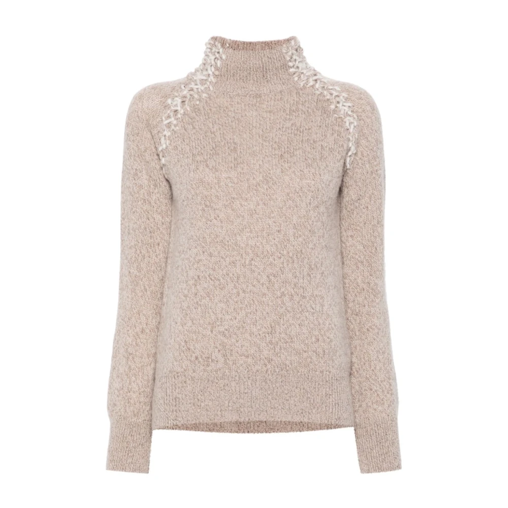 Ermanno Scervino Beige Sweater Aw24 Wol Kasjmier Beige Dames