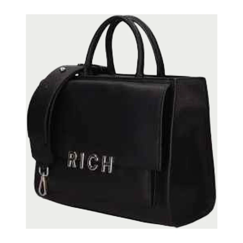 John Richmond Zwarte handtas met gouden accenten Black Dames
