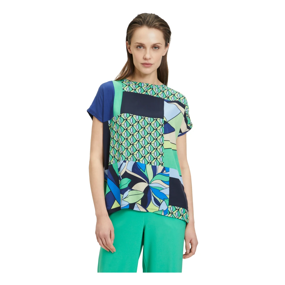 Betty Barclay Gestreept Printshirt met Boothals Multicolor Dames