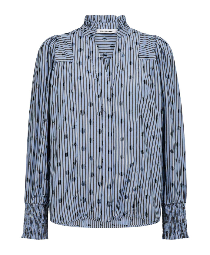 elegante-chemisier-a-pois-col-v
