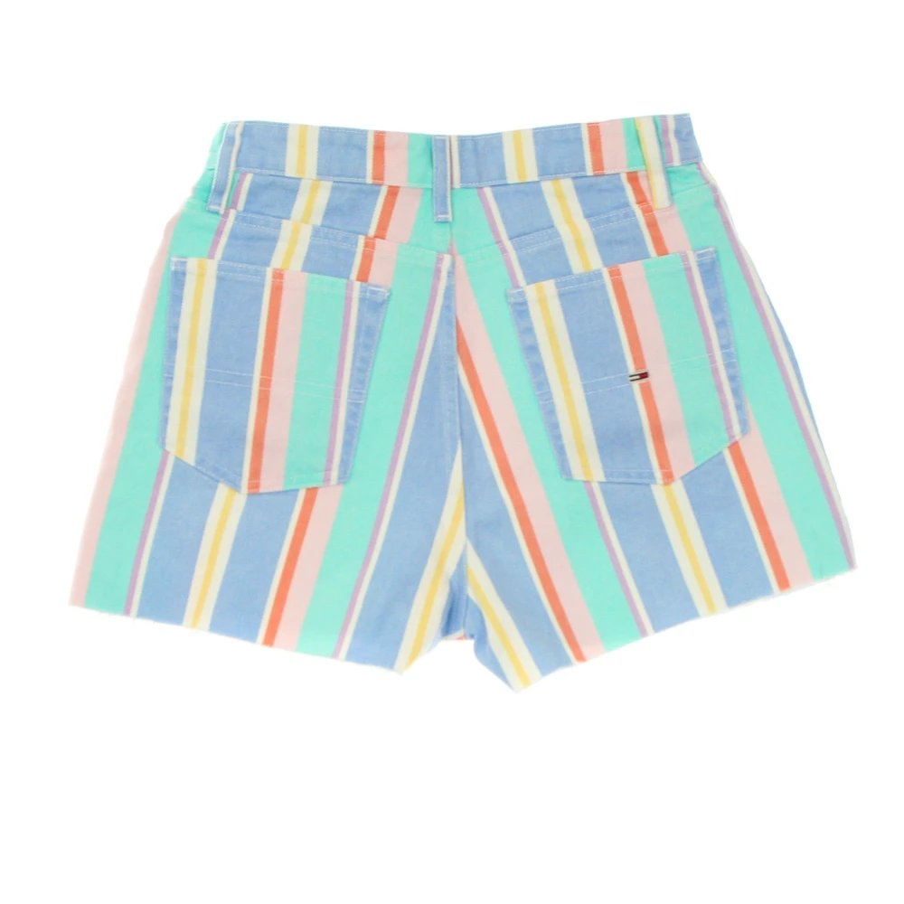 Tommy Hilfiger Hoge Taille Gestreepte Mom Fit Shorts Multicolor Dames