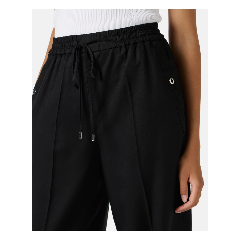 Iceberg Zwarte jogger fit broek in vloeiende tencel stof Black Dames