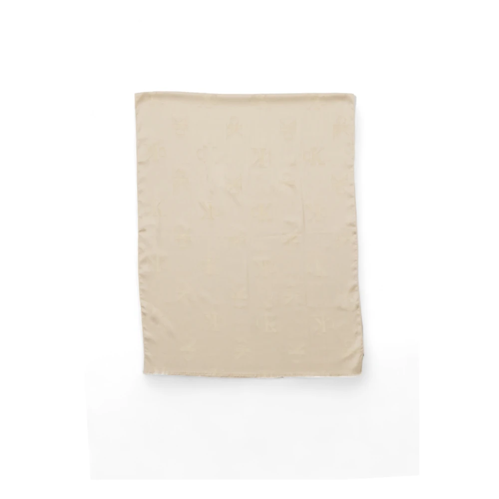 Calvin Klein Beige Plain Modal Polyester Sjaal Beige Dames
