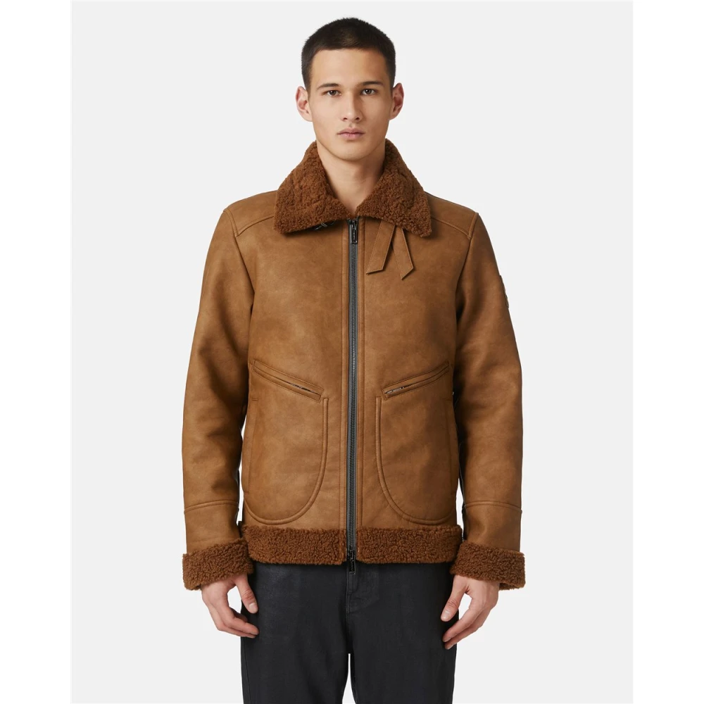 Iceberg Eco-schapenvacht met reliëf patch Beige Heren