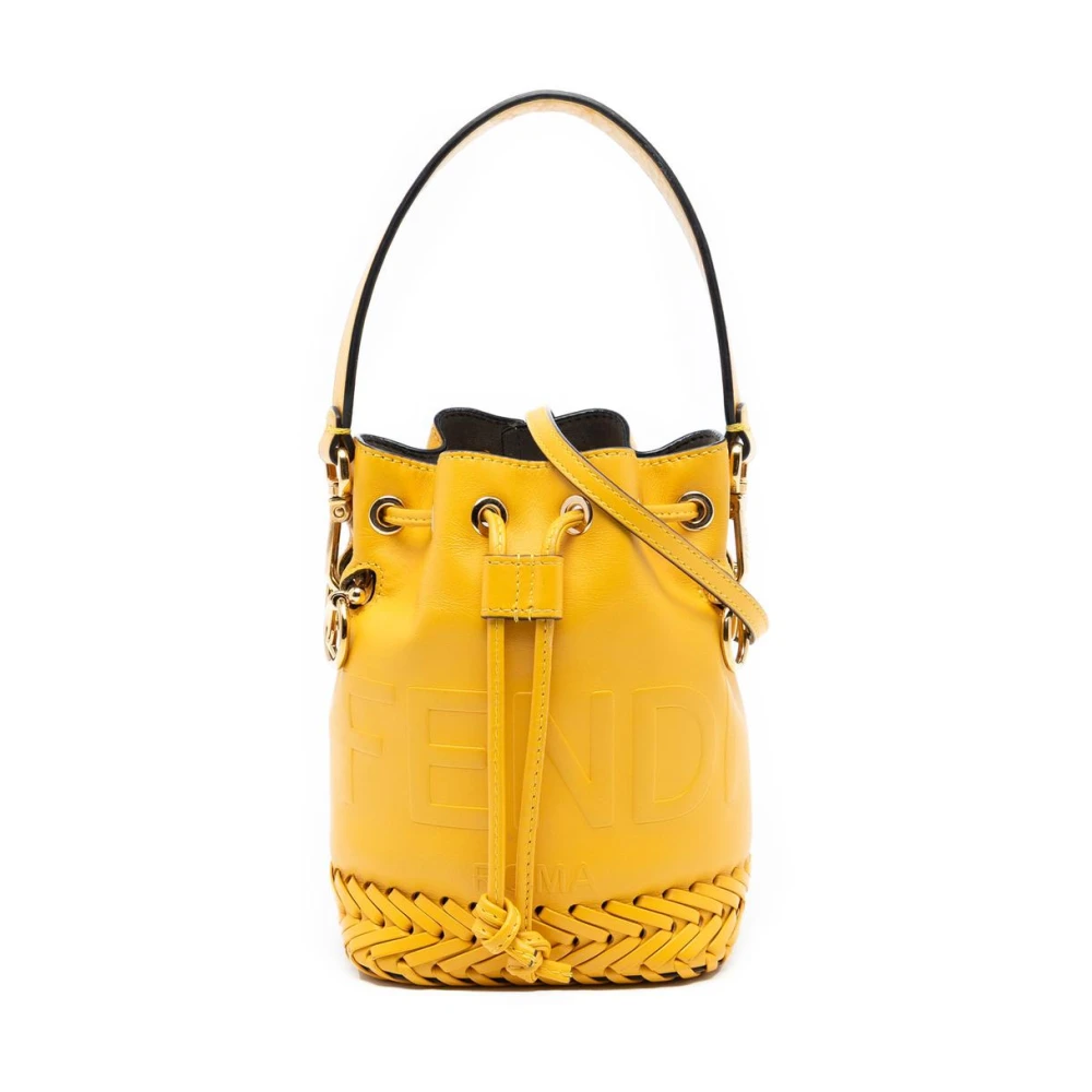 Fendi Vintage Women's Yellow Pre-Owned Leather Bucket Bag