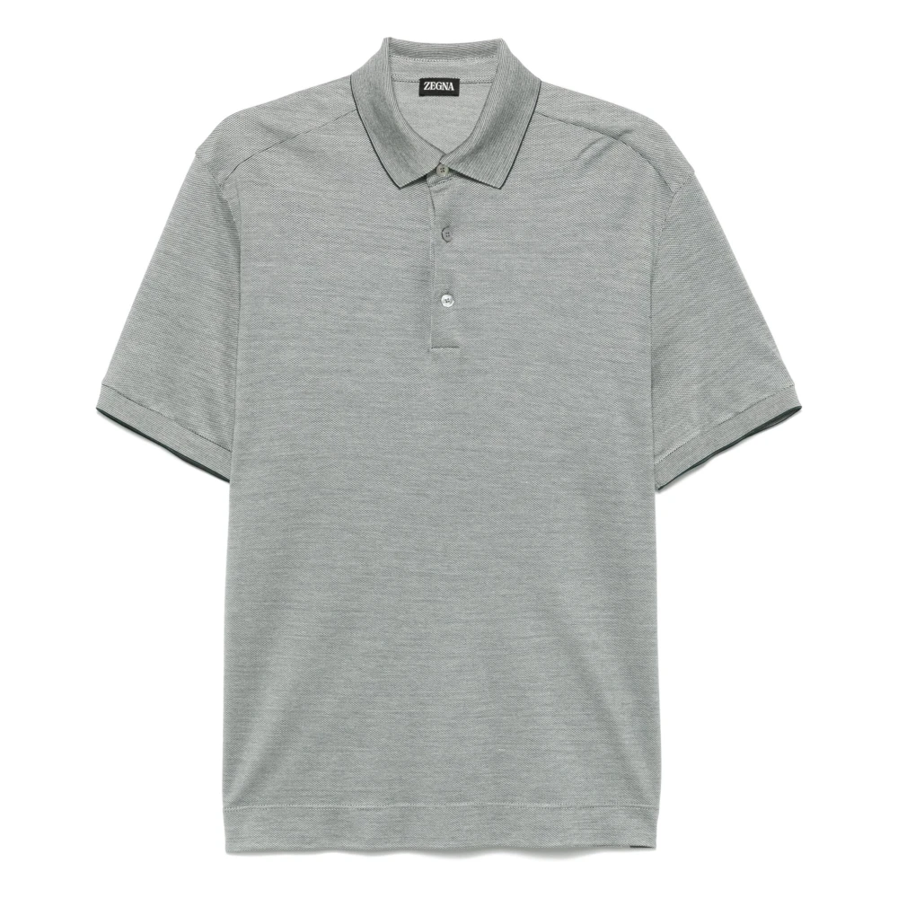 Ermenegildo Zegna Zijden Katoenen Poloshirt Green Heren