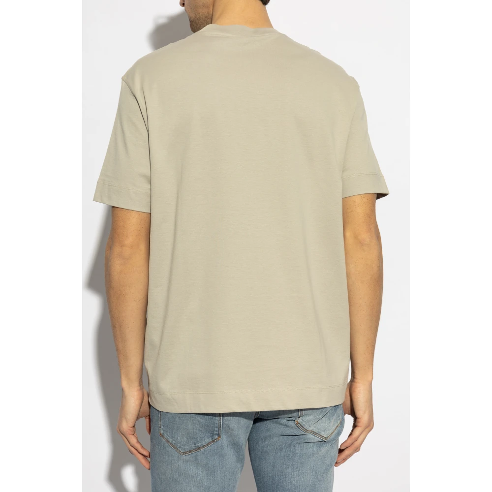 Emporio Armani T-shirt met logo Beige Heren