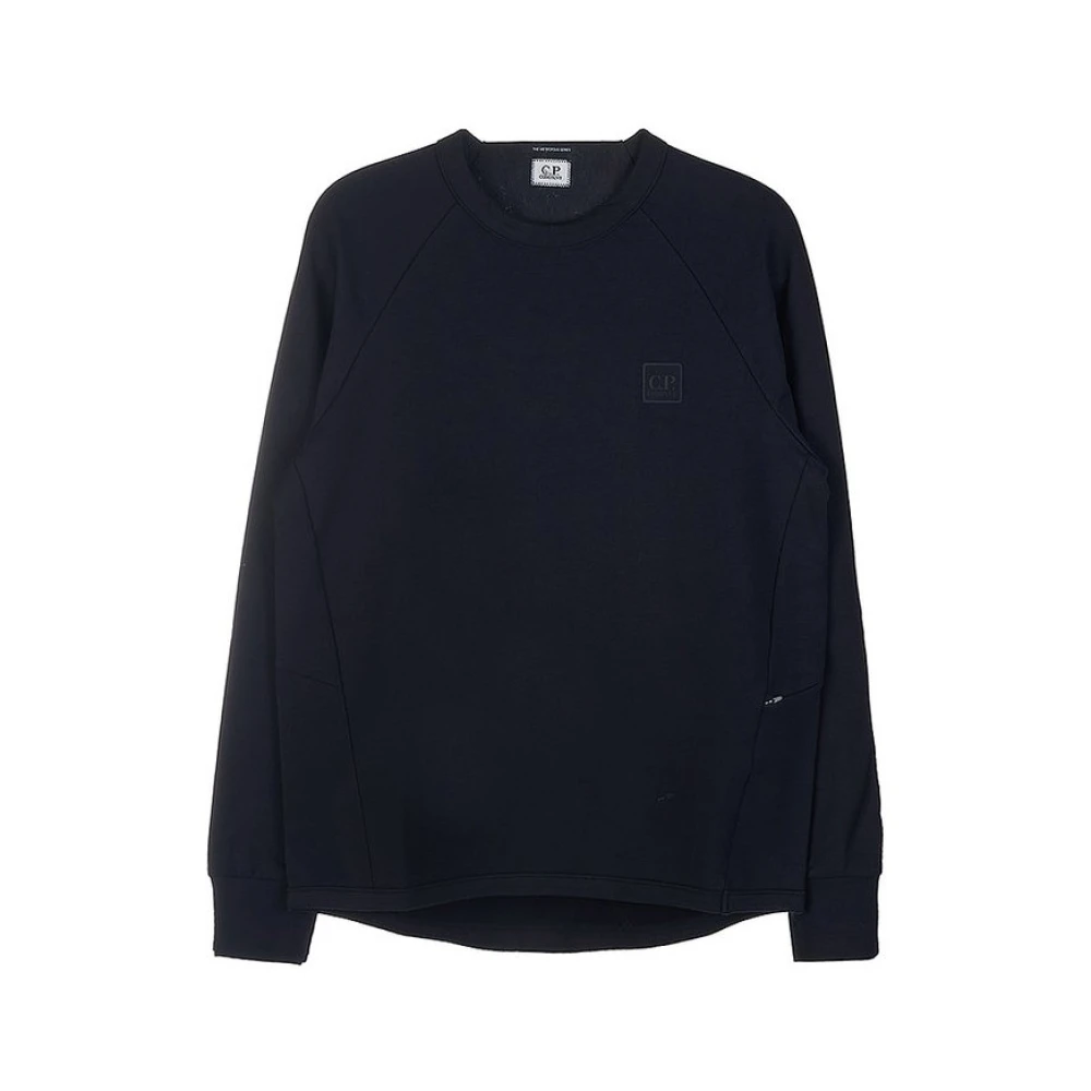 C.p. Company Men's Blue Crew Neck Stretch Fleece Sweatshirt
