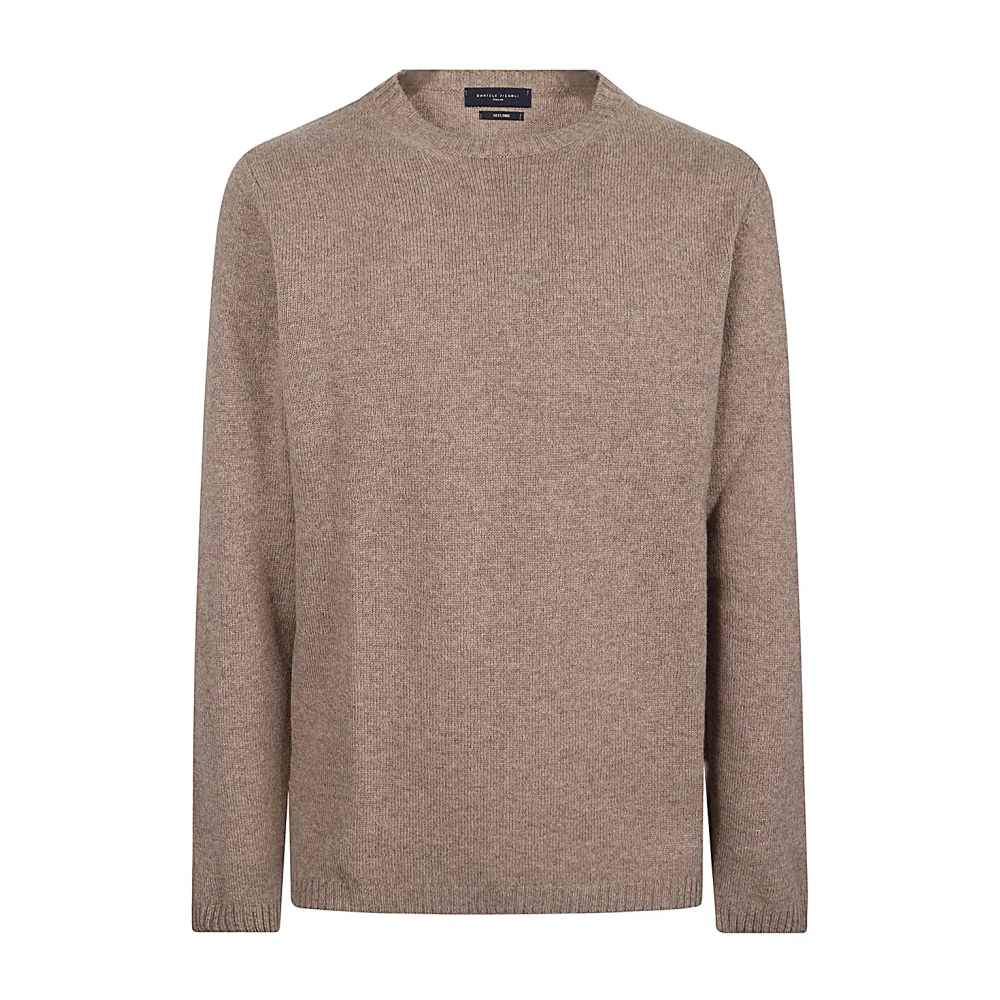 Daniele Fiesoli Merino Wol Ronde Hals Sweater Brown Heren