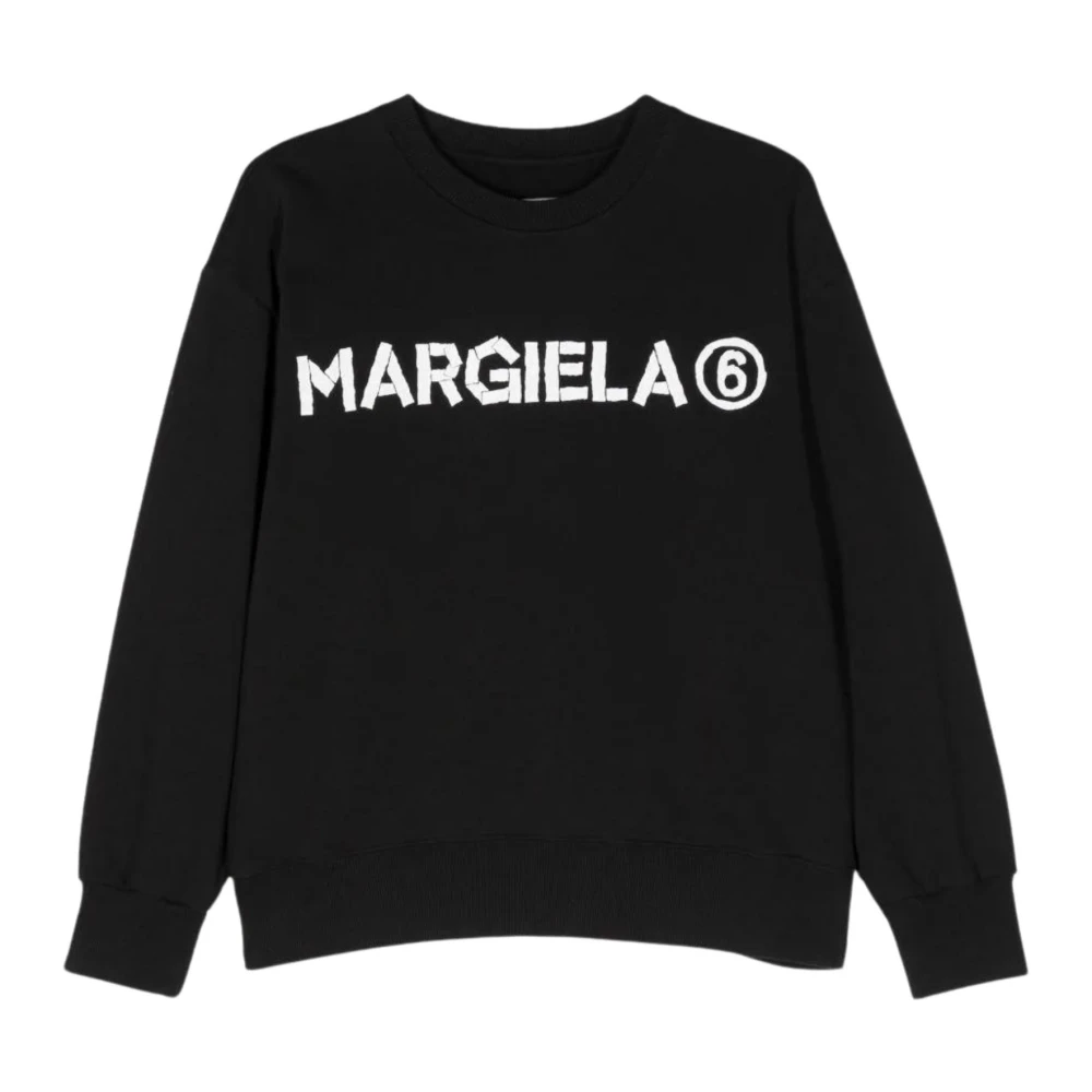 Maison Margiela Svart Logotyp Tryck Tröja Black, Pojke