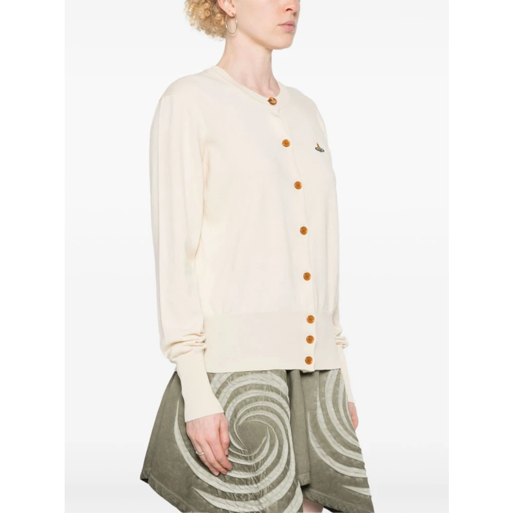 Vivienne Westwood Off-White Gebreide Trui met Orb Logo White Dames