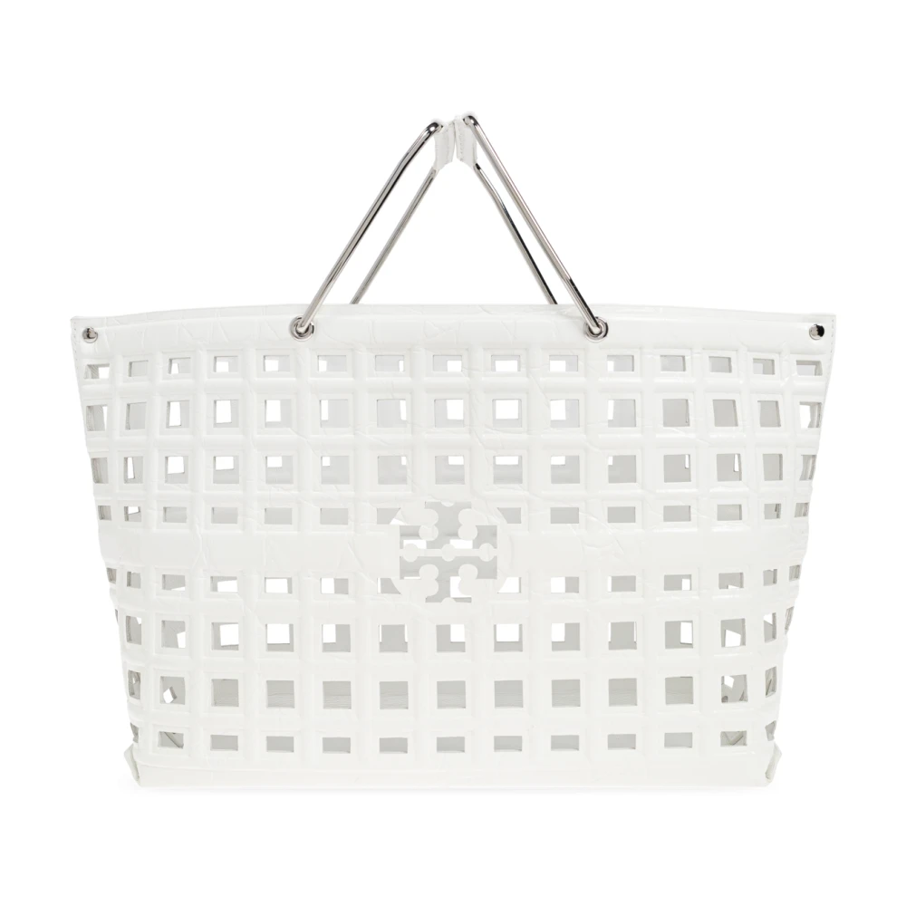 TORY BURCH Leren tas 'Market' White Dames