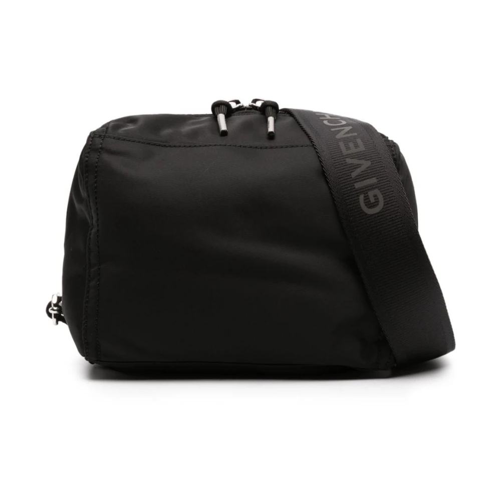 Givenchy Svart Logo-Plaque Messenger Väska Black, Herr