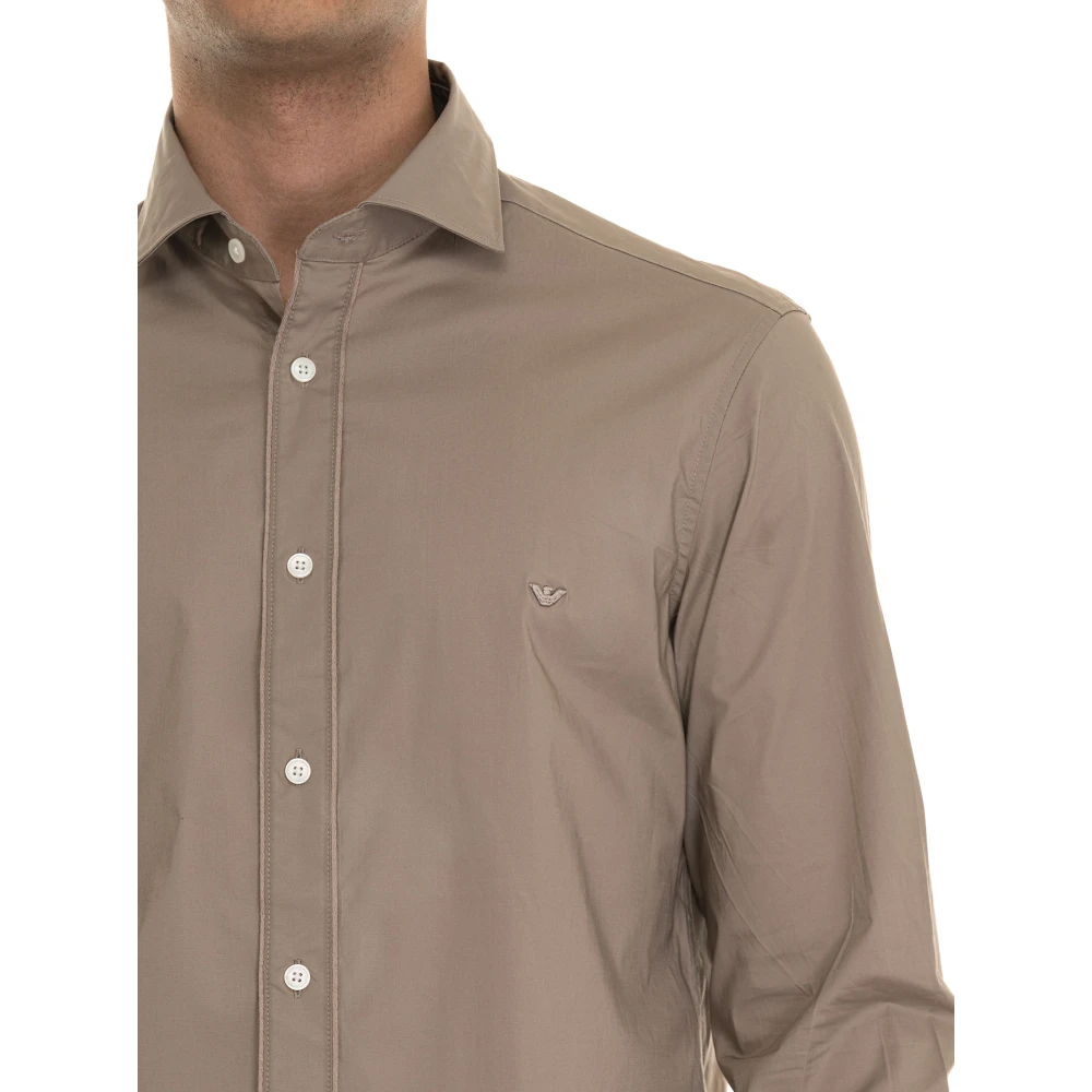 Emporio Armani Stijlvol Klassiek Shirt voor Mannen Beige Heren