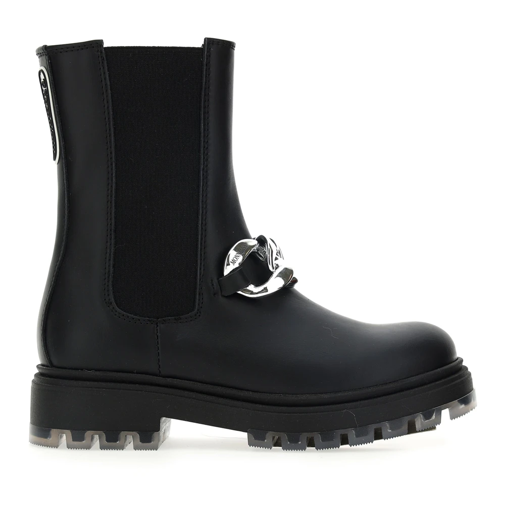 Monnalisa Women's Black Stivaletto In Nappa - Chelsea Boots - 4 Uk - Shoes
