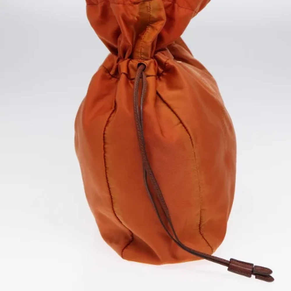 Prada Vintage Pre-owned Leather handbags Orange Dames