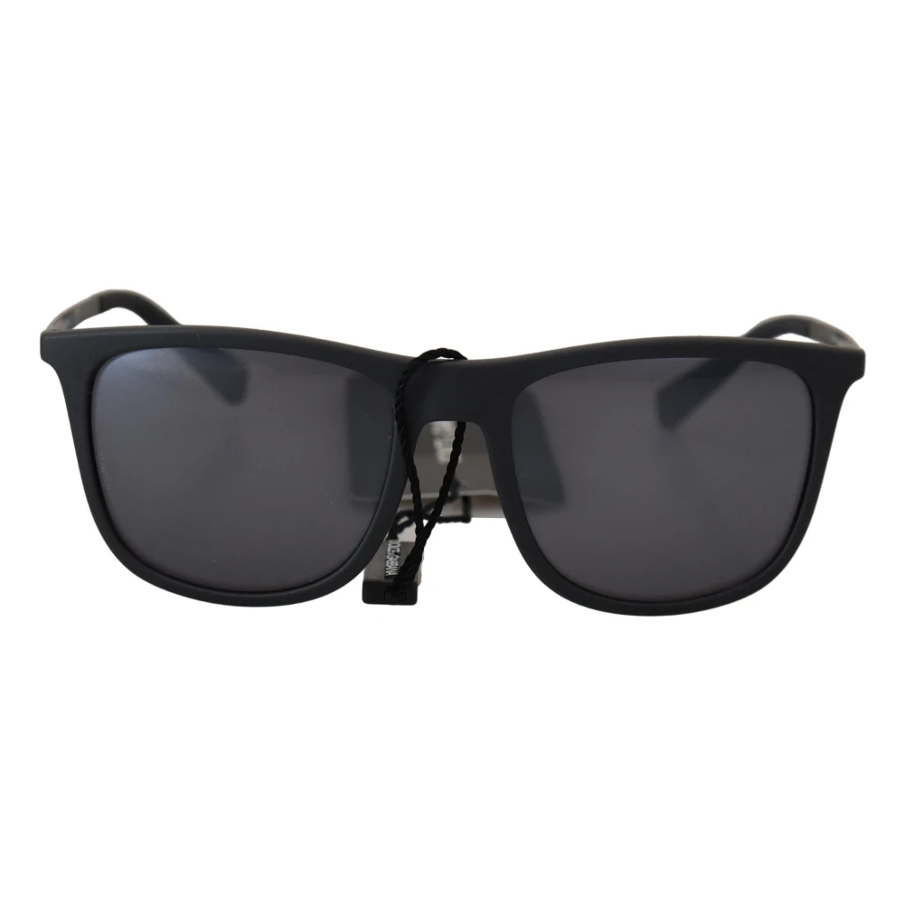 Dolce & Gabbana Black Rubber Full Rim Eyewear Unisex Sunglasses Svart Dam