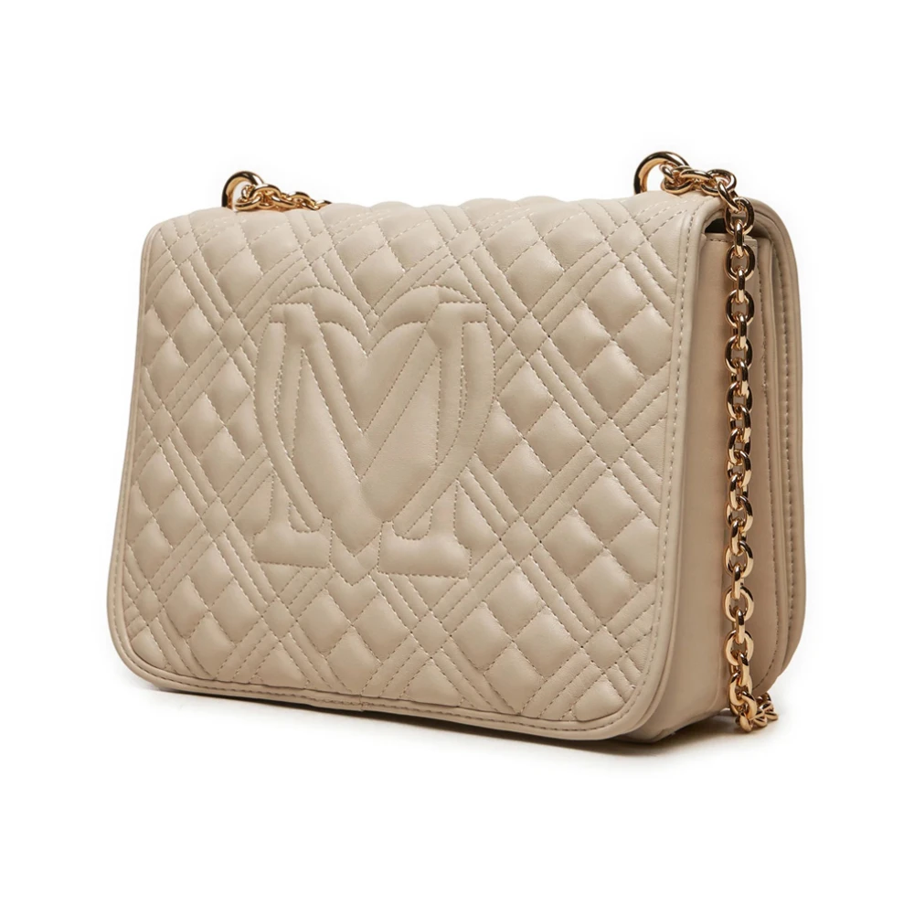 Love Moschino Gewatteerde Pu Schoudertas Ivoor Beige Dames