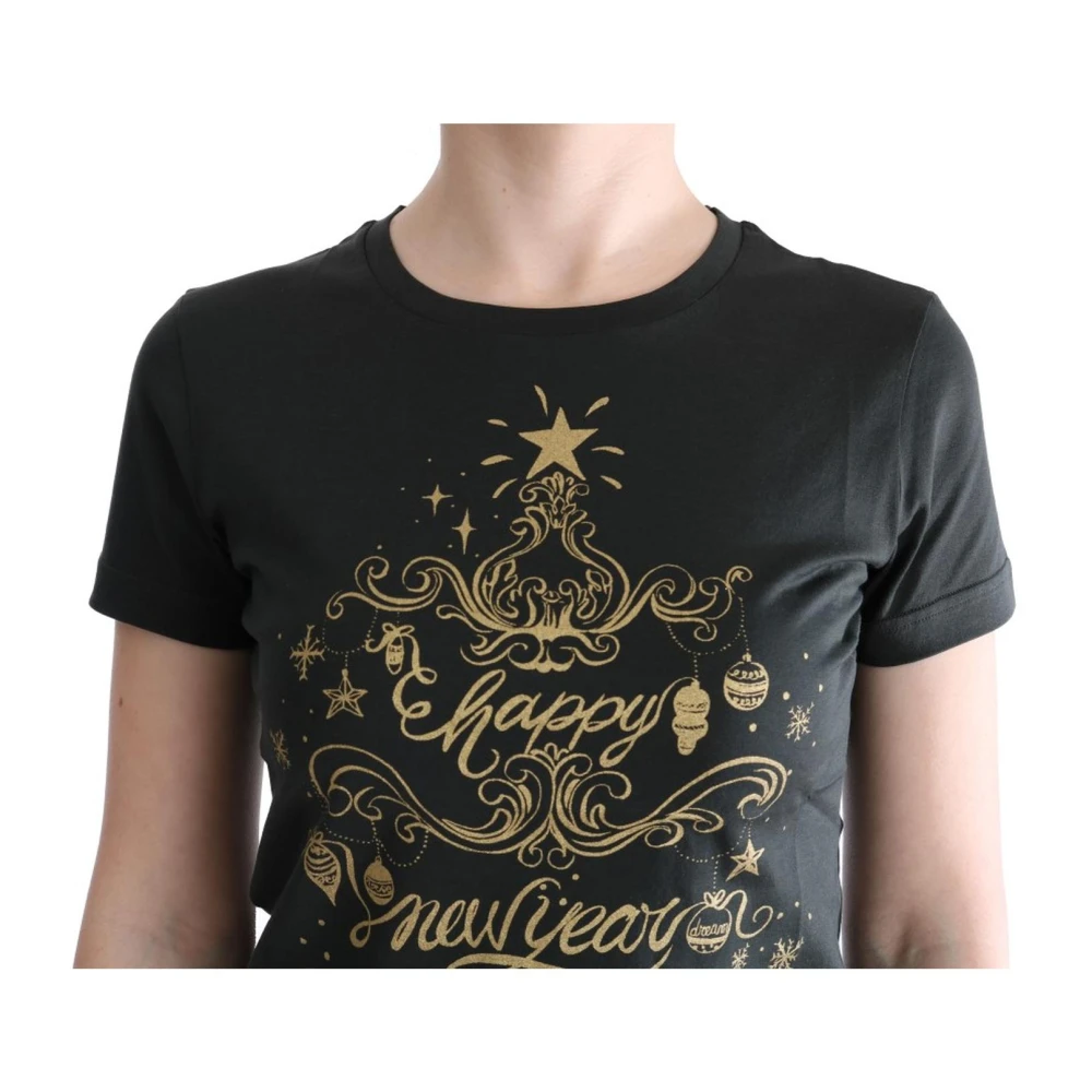 Dolce & Gabbana Groene Print T-Shirt 2017 Ontwerp Black Dames