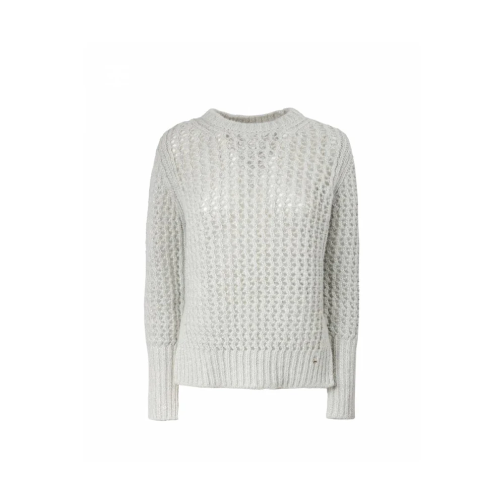 Herno Rondhals gebreid vest White Dames