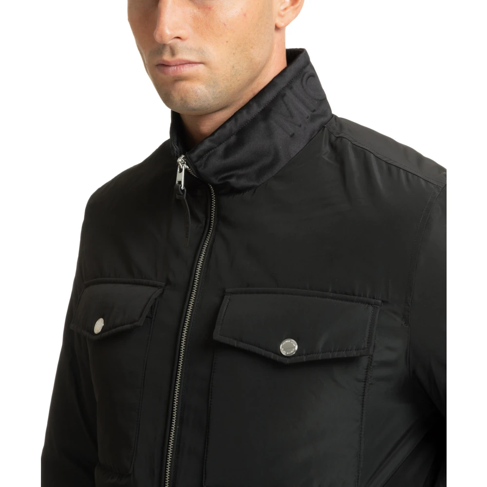 Michael Kors Plain Down Jacket met Logo Details Black Heren