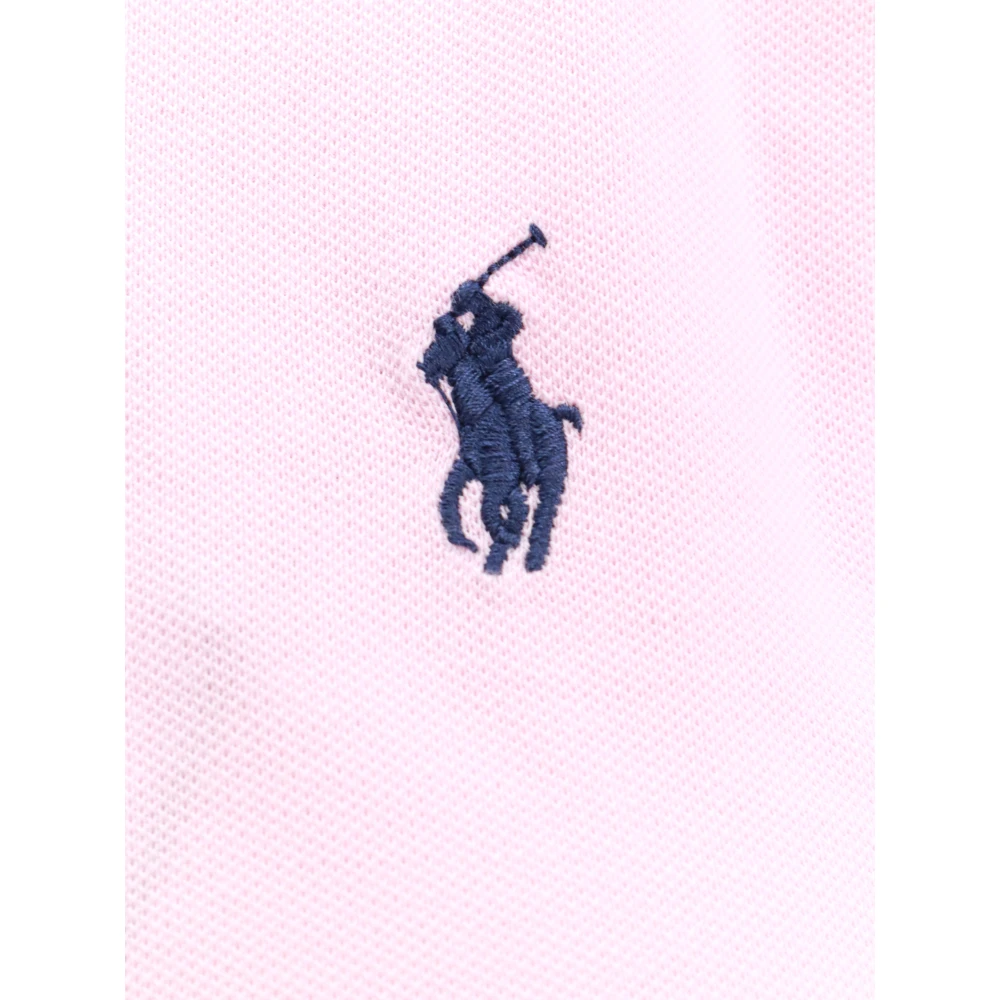 Polo Ralph Lauren Geborduurd Katoenen Polo Shirt Pink Dames