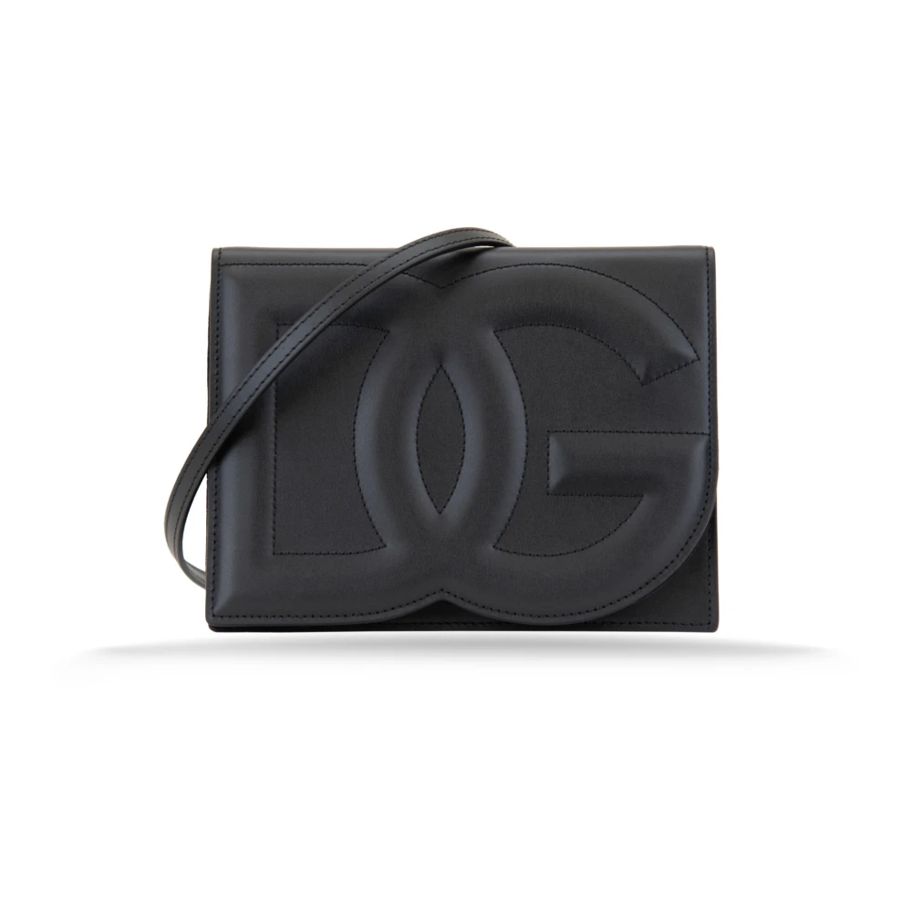 Dolce & Gabbana Svart Läder Axelväska Magnetisk Stängning