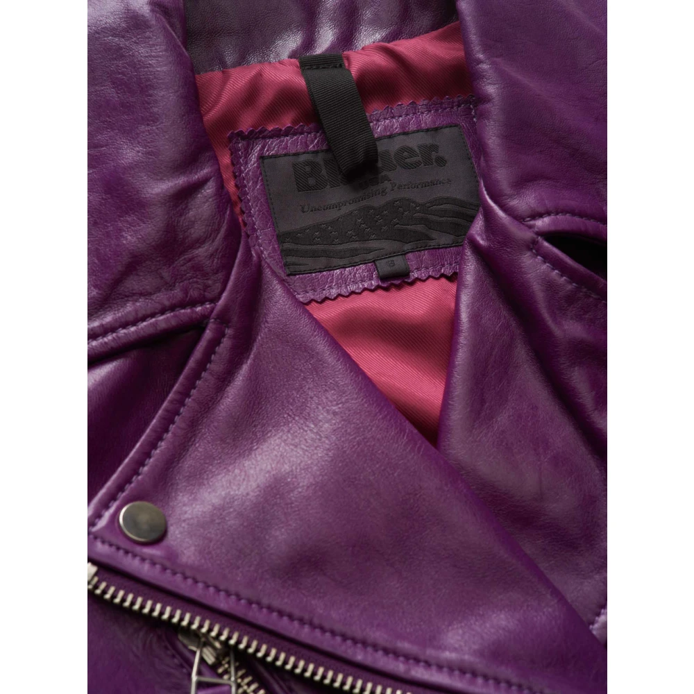 Blauer Leather Jackets Purple Dames