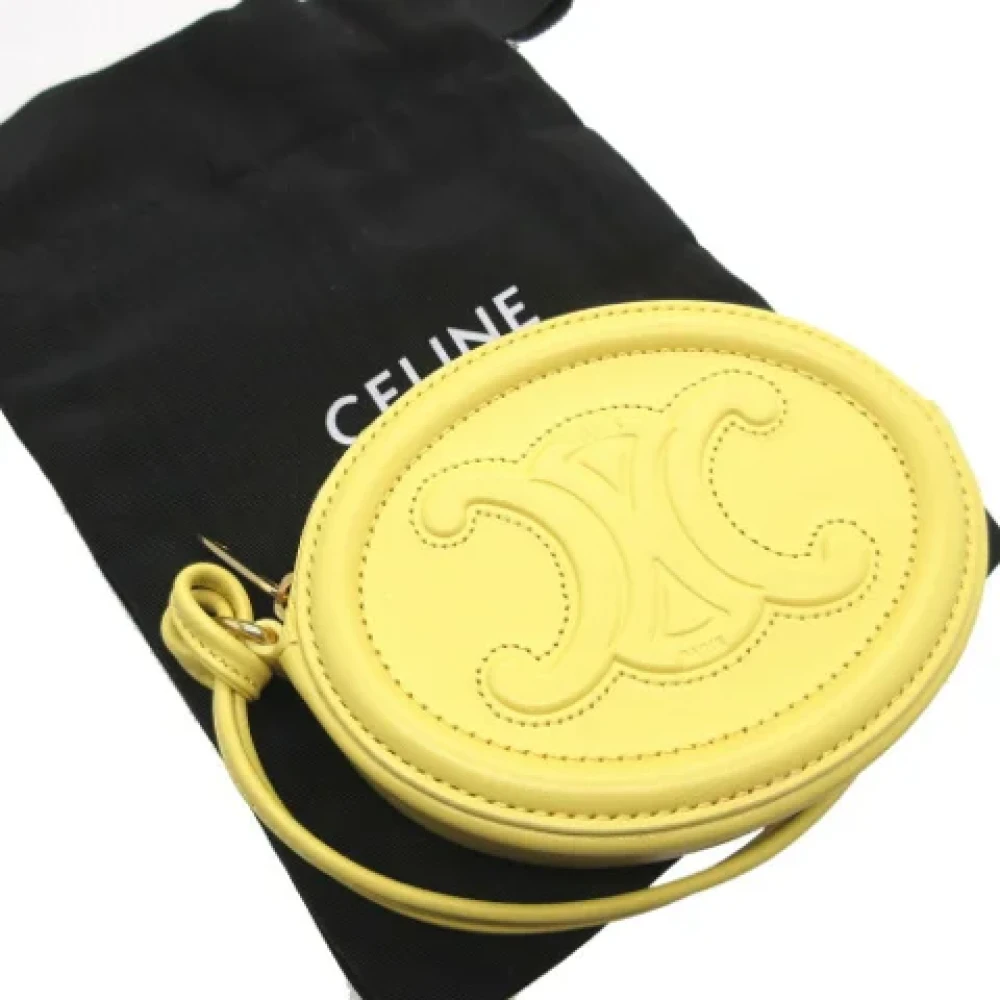 Celine Vintage Pre-owned Leather shoulder-bags Yellow Dames