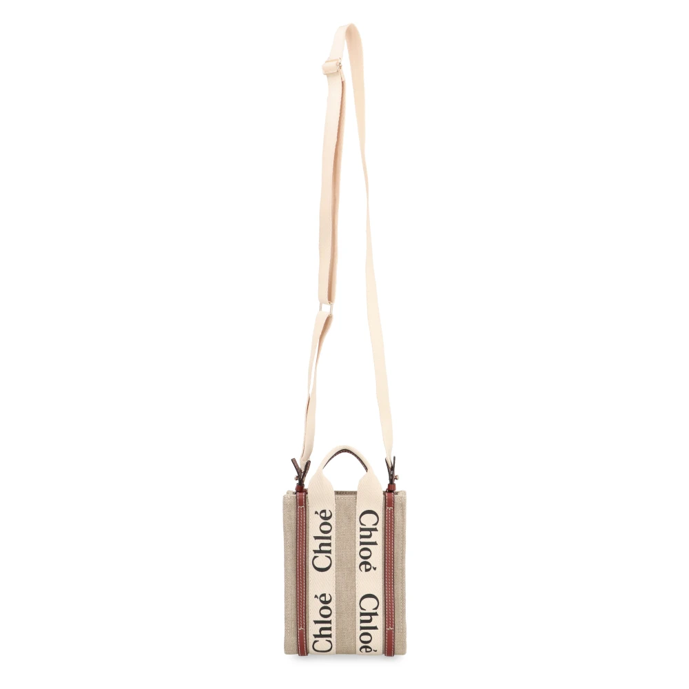 Chloé Canvas tas met leren details Beige Dames