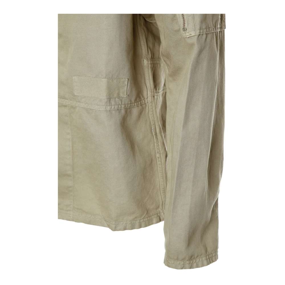 C.P. Company Overshirt met Asymmetrische Zakken en Rits Beige Heren