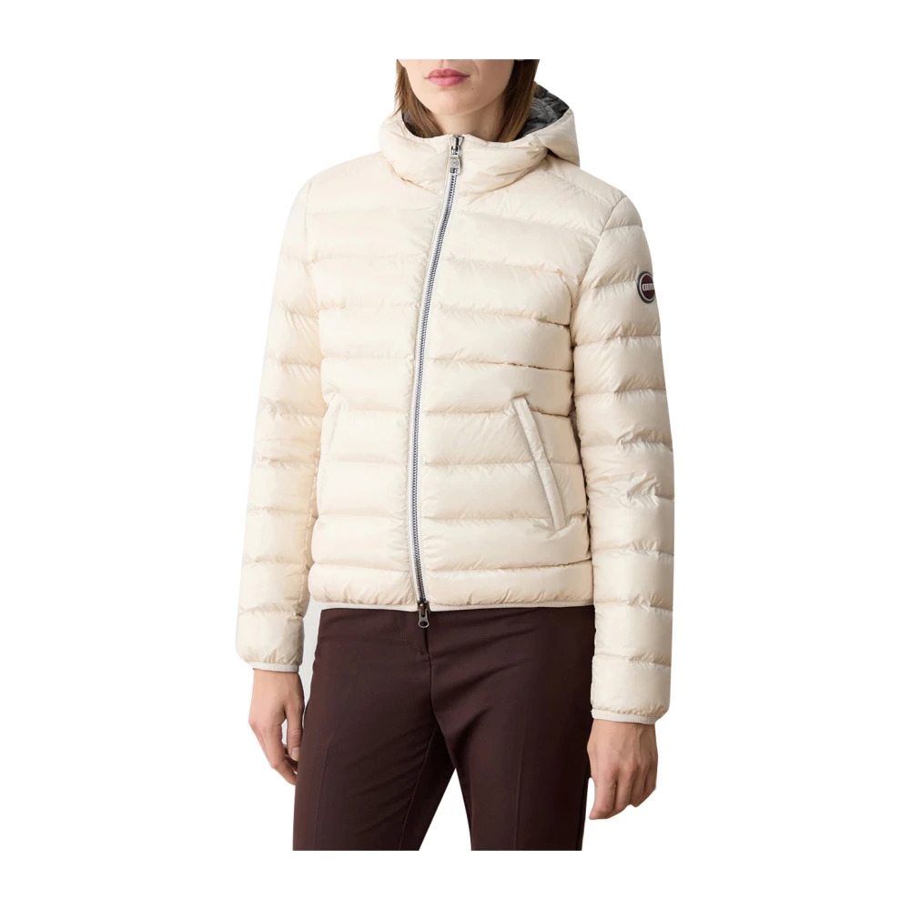 Colmar Vit Dunjacka med Huva Beige, Dam